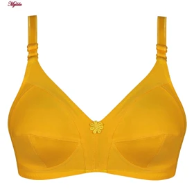 سوتین زنانه پانیذ مدل بدون فنر زرد کد 66321