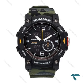 ساعت هامر مردانه 1430 دوزمانه سبز ارتشی Hummer-6516-G