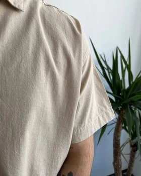 پیراهن پارچه لینن کوپ لش ZARA رنگ خاکی