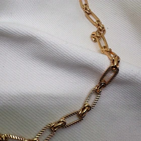 گردنبند زنجیری ژوپینگ زنانه طرح بیضی طلایی | مدل ترند و براق