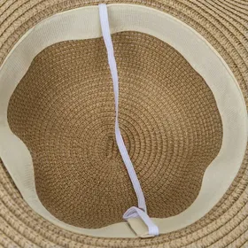 کلاه لبه دار دخترانه تابستانی مدل حصیری ساحلی جدید