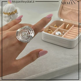 انگشتر زنانه آبکاری نقره رنگ ثابت کد ta10023