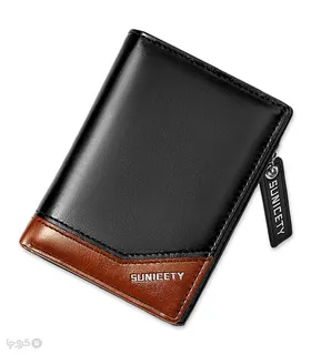 کیف پول و جاکارتی مردانه تاشو زیپ‌دار ضد سرقت Sunicety سانی ستی کد S3004
