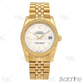 ساعت رولکس دیت جاست مردانه طلایی سفید ایندکس خطی 106635
