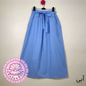 دامن لینن کاغذی جیب‌دار در رنگبندی متنوع
