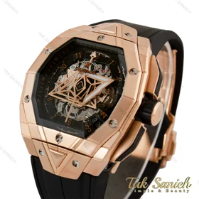 ساعت هابلوت کهکشانی مردانه مستطیلی رزگلد Hublot-5365-G