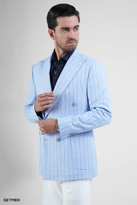 کت مردانه نیم آستر شش دکمه دیپلمات