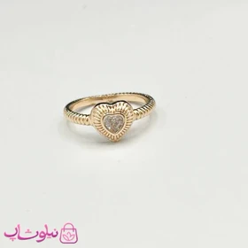 انگشتر زنانه ژوپینگ طلایی طرح نگین قلبی کد 1091
