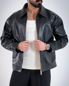 کاپشن چرم مردانه آدالان_کد4788