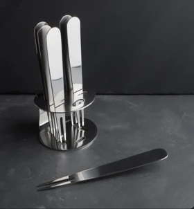 دسر خوری استند دار نقره ای 6 عددی