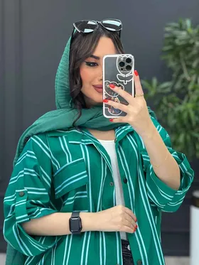 مانتو پانچ راه راه دو خط
