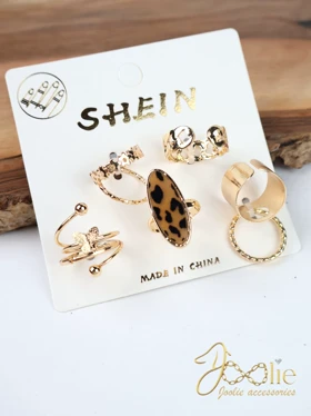 مجموعه 7 عددی انگشتر زنانه کدR4168 (طلایی)