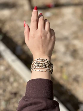 دستبند چرمی چند لاین زنانه کد dsc10014 گالری موژان حیدری