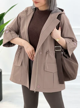 بارانی کلاهدار مانیا جنس تی سی آستردار (مارتینی)