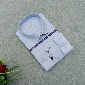 پیراهن راه راه استین بلند مردانه _ قواره کلاسیک _استایل رسمی