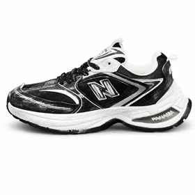 کفش کتانی مردانه مدل نیوبالانس کاستوم شده مشکی سفید New Balance