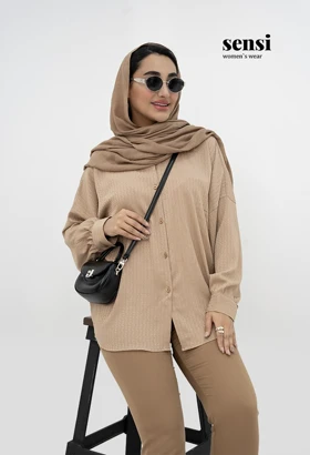 شومیز ساتن طرح دار S