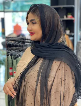 شال توری مشکی کد : L148