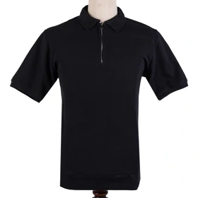 پولوشرت نیم زیپ‌دار مردانه مشکی