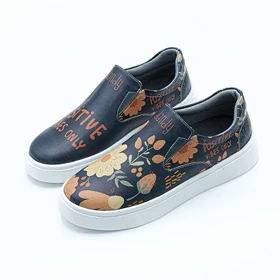 کفش زنانه ونس بدون بند دندی طرح Positive vibes