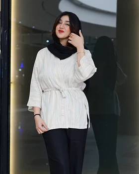 مانتو زنانه لینن کوک دوزی شده 8727 پارچه وارداتی