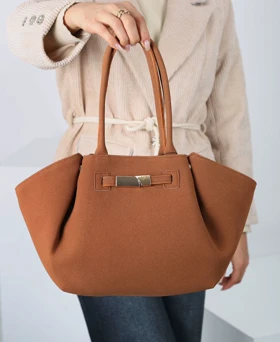 کیف زنانه جیر سگک دار هرمس 245 AM (عسلی)