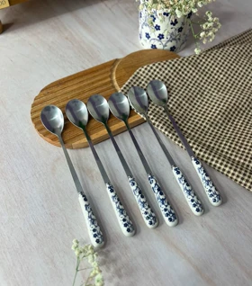 قاشق شربت خوری طرح دنی هوم گل آبی