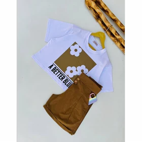 ست کراپ و شلوارک لینن