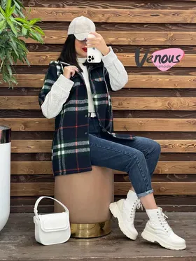 پالتو چهارخونه آستین دورس