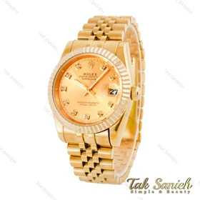 ساعت رولکس طلایی مردانه مدل دیت جاست Rolex-4521-G