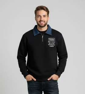 دورس نیم زیپ یقه جین