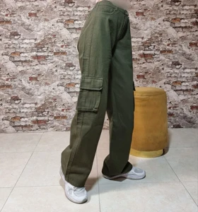 حراج شلوار کارگو کتان ترک زنانه کد 10130