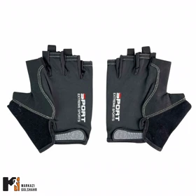 دستکش بدنسازی کفی استپ دار ژله ای کد 652/8 (مشکی)