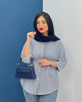 شومیز راه‌راه کمرکش