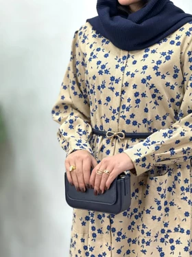 پیراهن مانتویی پاییزه طرحدار آیسو سانیا 1