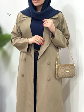 مانتو کتی بلند بزیاق با کمربند مهشید