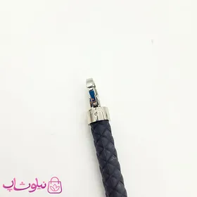 دستبند امگا رابر مشکی با قفل نقره ای کیفیت مستر
