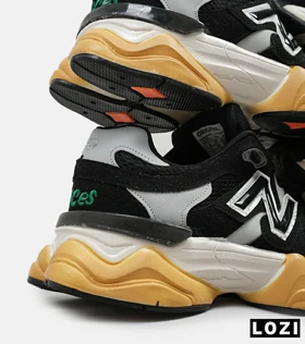 کفش کتانی مردانه و زنانه مشکی زرد NEW BALANCE 9060
