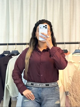کراپ شیشه ای میو میو (miu miu) (زرشکی)