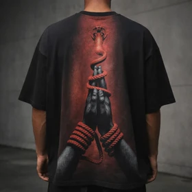 تیشرت طرح خفن مار سنگشور تمام چاپ * پشت و رو چاپ باکسی لش