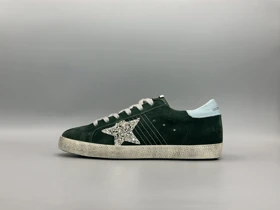 کتانی گلدن گوس سوپر استار جیر سبز اکلیلی نیلی/Golden Goose super star