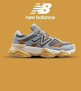 کفش کتانی مردانه و زنانه آبی زرد NEW BALANCE 9060 مدل 5239
