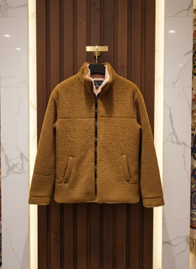 ژاکت دو رو خز قهوه‌ای کاراملی (Camel Brown) - وزن 1 کیلو ! کیفیت استثنایی استایل لوکس اولد مانی