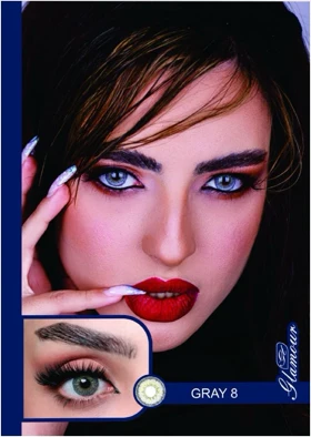 لنز رنگی فصلی گلامور Glamour (Gray 8 (طوسی سبز دورمشکی))