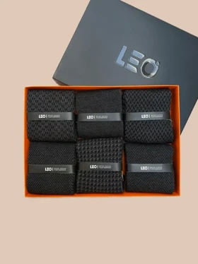پک جوراب ساق بلند مردانه کلاسیک طرح دار LEO کد 110-126