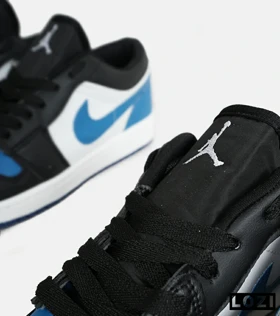 کفش کتانی مردانه و زنانه مشکی آبی سفید NIKE jordan 1 مدل 6519