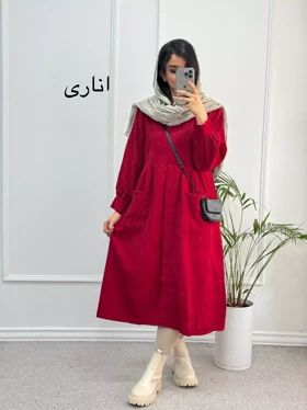 مانتو پیراهنی دو جیب