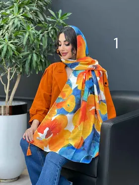 شال آبرنگی منگوله‌دار