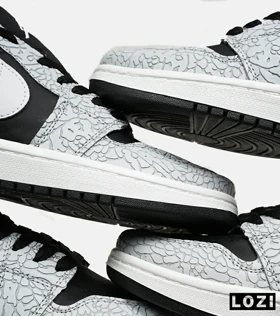 کفش کتانی مردانه و زنانه مشکی طوسی NIKE jordan 1