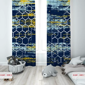 پرده پانچی اتاق کودک برند مینوریا کیدز طرح اسپرت کد p-445